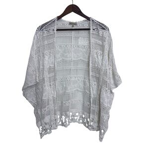 Democracy Ivory Crochet Lace Kimono Size Large